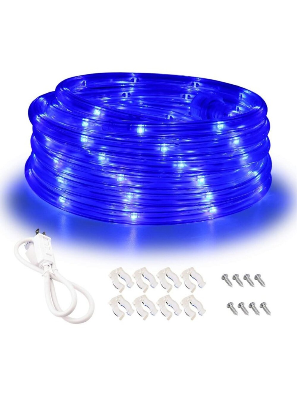16ft Blue LED Rope Lights for Outdoor Use, Waterproof IP65, Bright